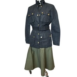 Banana Republic Women’s Black Resin Coated Belted Utility Jacket size 2